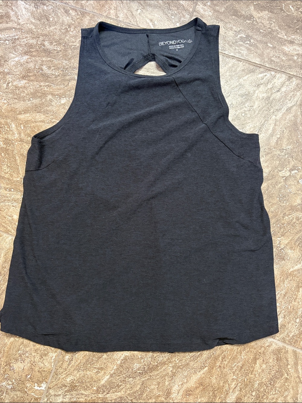 Beyond Yoga Black Sleeveless Keyhole Tank Top